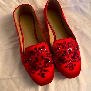 NEW Tory Burch Delphine satin jewelled loafers